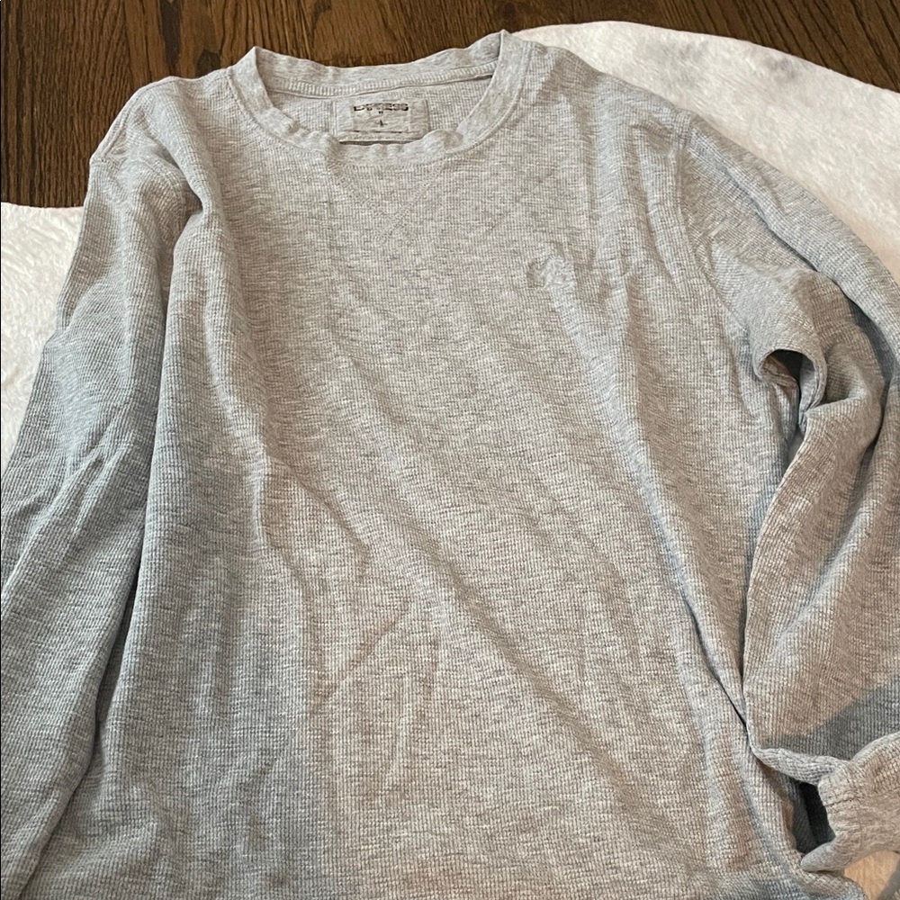 Express Heather Gray Ribbed Top